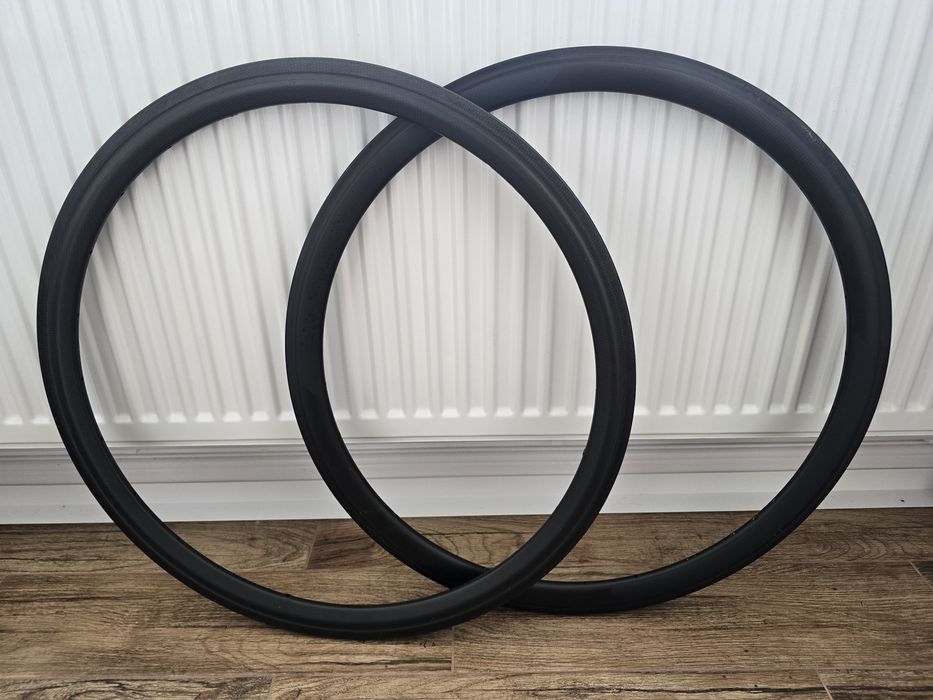 Set 2 bucati cerc roti 28" 700 jante carbon bicicleta cursiera roti fata spate gravel single speed fixie