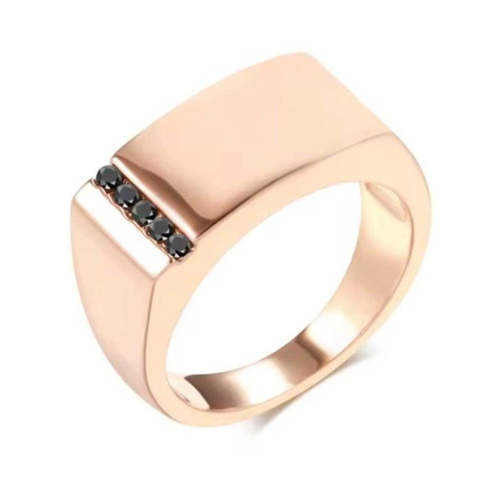 GR106,inel tip ghiul placat aur 14k, nou/marcat, zirconii negre,superb