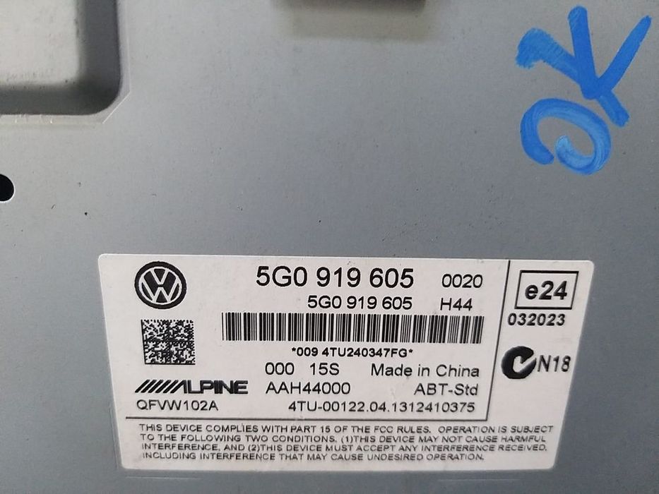 Display multimedia vw golf 7 5g 5g0919605