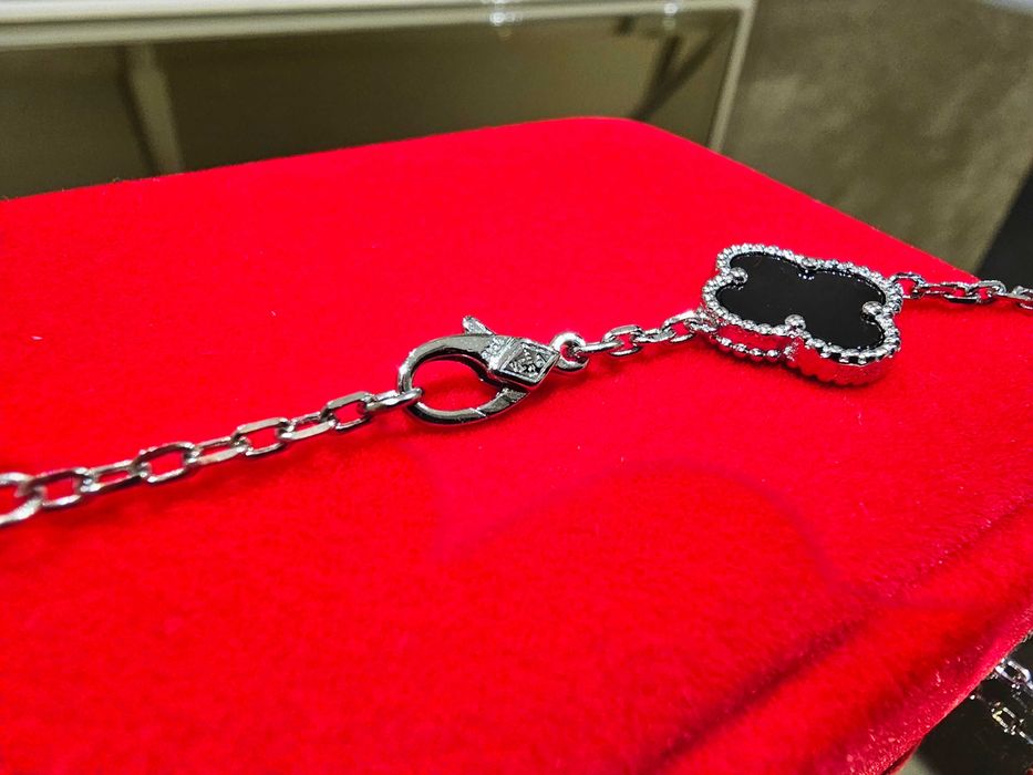 Van Cleef & Arpels VCA Silver Black 10 Motifs Alhambra Дамско Колие