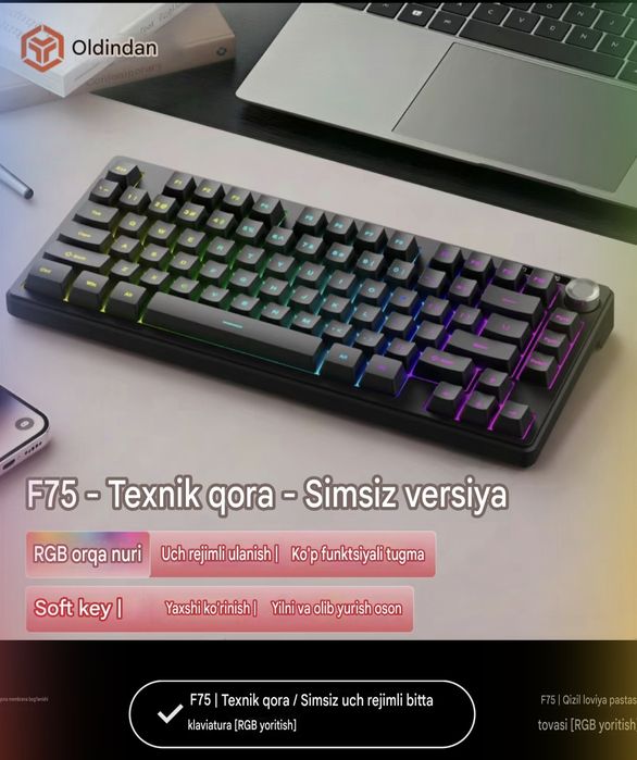 F75 simsiz klaviatura [RGB]