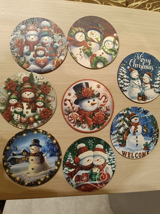 Коледни подложки за чаши, 8 бр., нови,