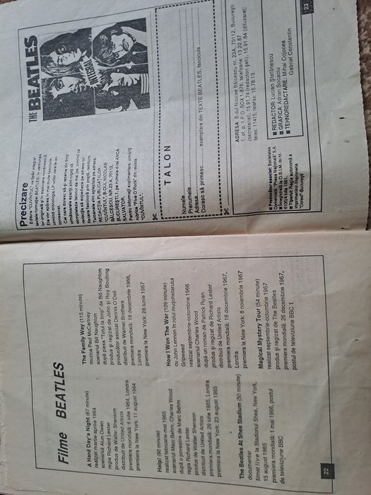 The Beatles revista cantece
