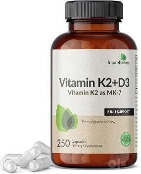 Futurebiotics  d3 k2. витамины K2 + D3  в виде MK-7, 250 капсул