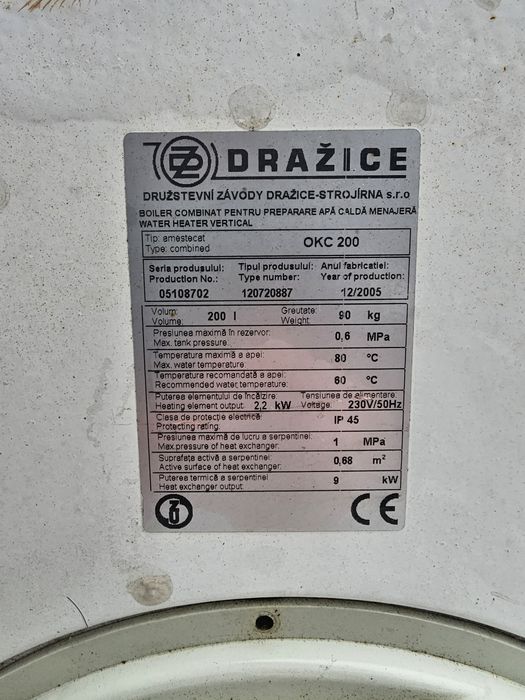 Boiler Drazice 200l