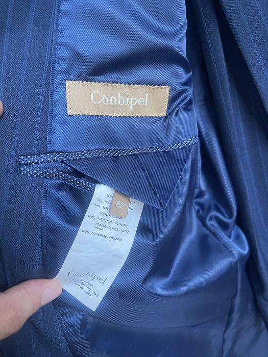 Costum barbatesc Conbipel - Italy - marimea 52, bleumarin cu dungulite