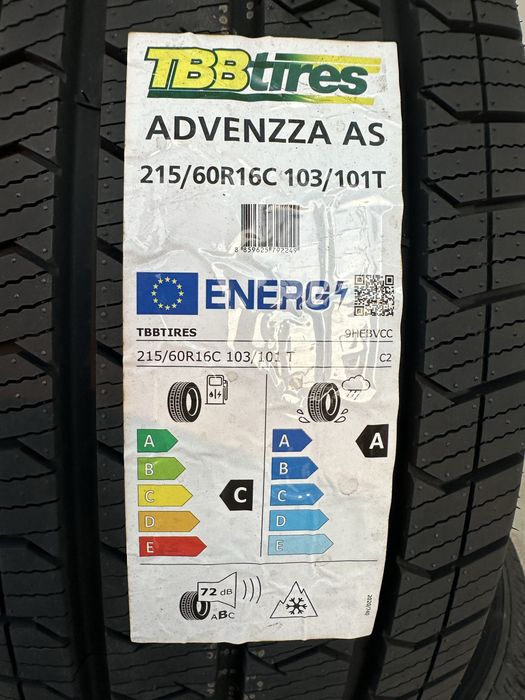 Нови Всесезонни Бусови Гуми TBB TIRES ADVENZZA AS 215/60R16C 103/101T 2156016 2156016C