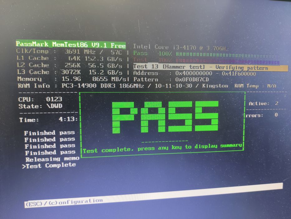 RAM 8GB X 2buc DDR3 HyperX  Fury