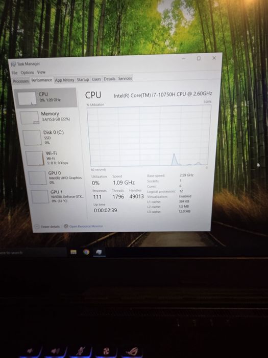 Laptop Gaming Asus Rog / i7-10750H / GTX 1650 TI / 16GB RAM 3200 Mhz