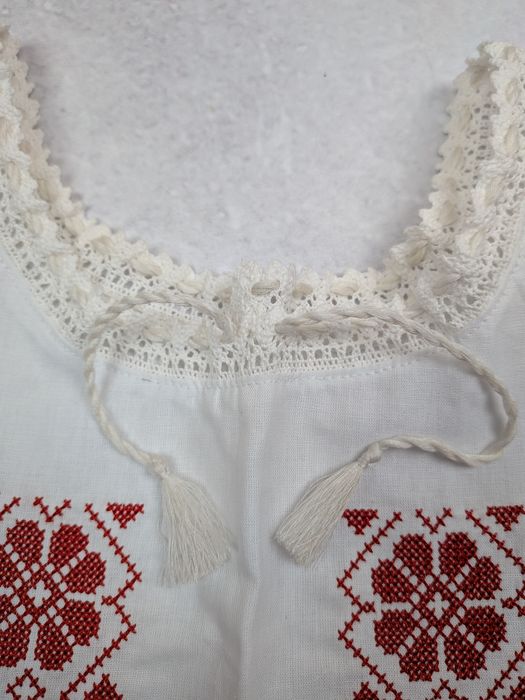 Ie Traditionala Romaneasca Motive Folclorice Broderie Rosie copii / fe