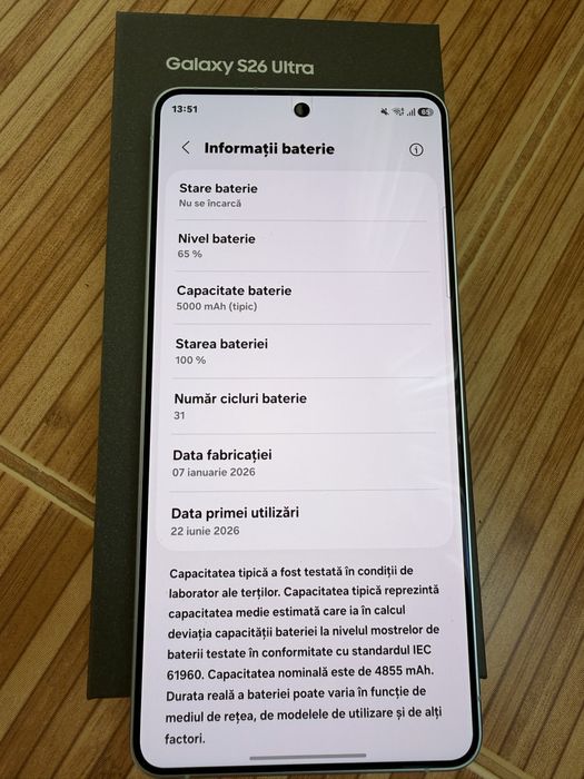 Samsung Galaxy S26 Ultra 512GB Sky Blue – IMPECABIL