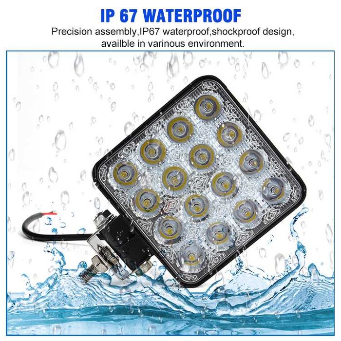 Lampa de lucru LED 16 LED-uri 48W IP68, dimensiune 83mm, universala