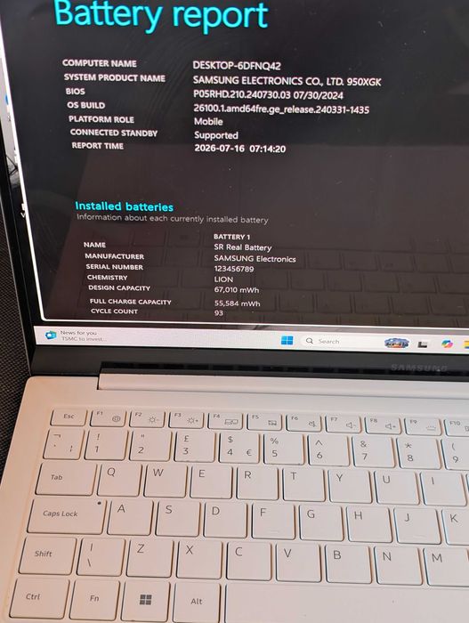 Laptop Samsung Galaxy Book 2 Pro special edition (950XGK) | Intel Ultra 7 | 16GB RAM DDR5 | 512GB SSD | Baterie 93 cicluri | Ecran OLED FHD