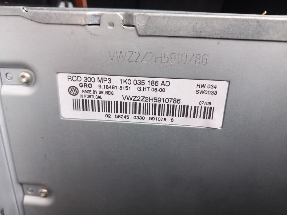 Rcd 300 mp3-vw 2008 година, радио CD