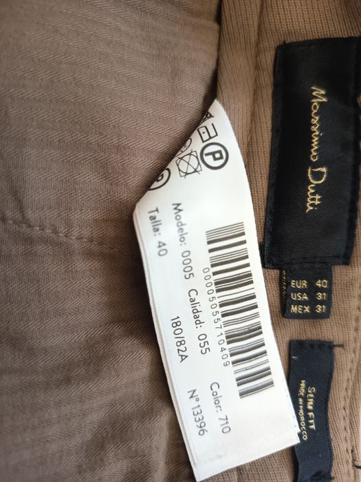 Massimo Dutti pantaloni Slim Fit din bumbac