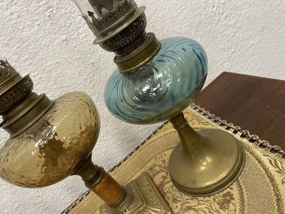 Френскa газенa лампa с месингова основа