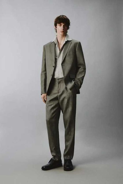 ZARA Костюмные брюки из 100% льна