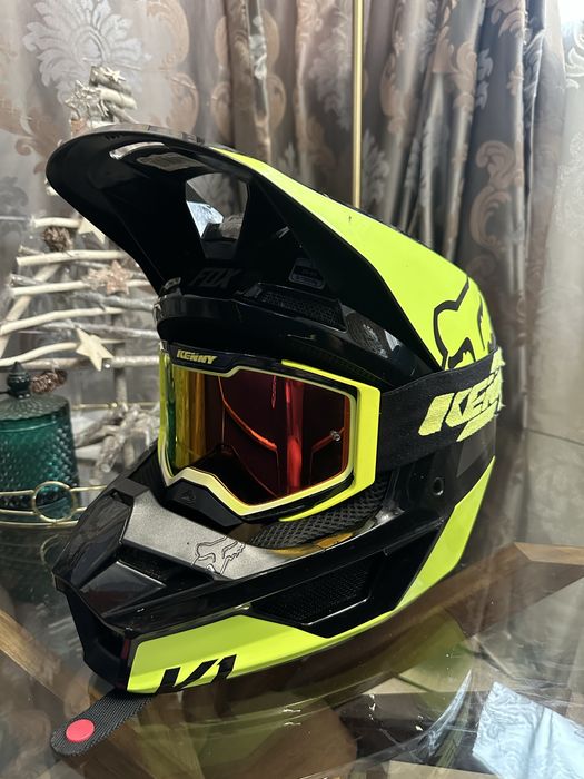 Cască motocross FOX bărbați, mărimea L + ochelari KENNY