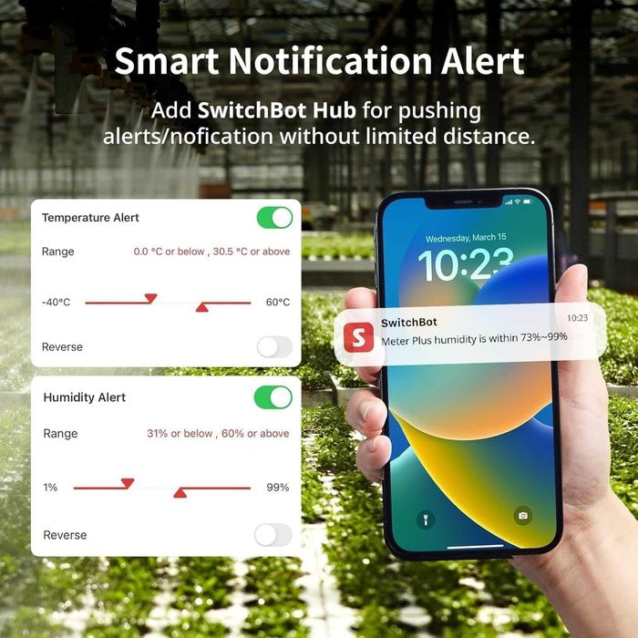 Смарт Комплект SwitchBot - 2 броя Термометри Meter Plus и Hub Mini
