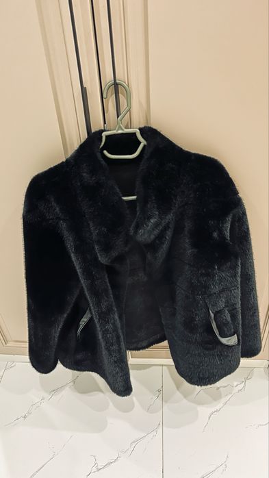 Шуба эко черный