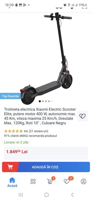 Vând trotineta electrică Xiaomi Elite. NOU! SIGILAT!