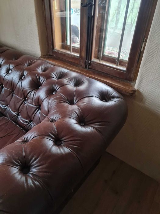 Set de canapele din piele naturala Chesterfield- original