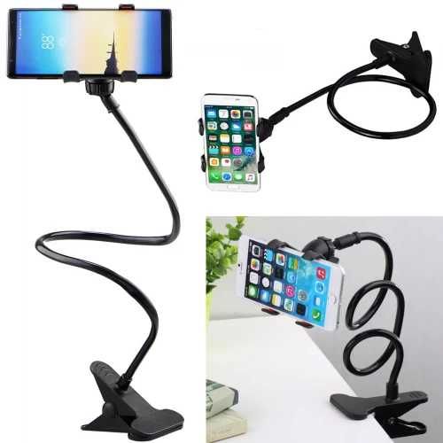 Гъвкава стойка за телефон с дълго рамо и щипка за захващане