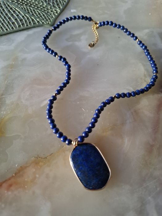 Colier lapis lazuli reglabil cu lungimea de 45 xm