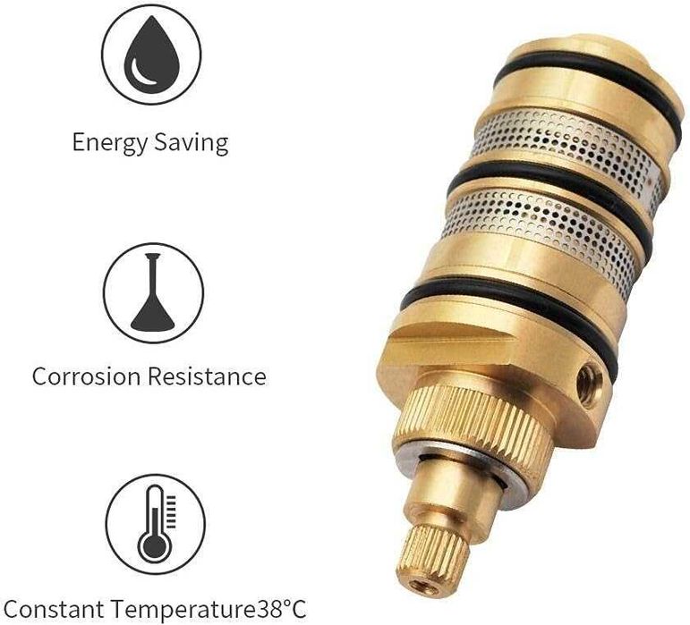 Термостатичен смесител за душ, 3-пътен, месинг, 30–50°C