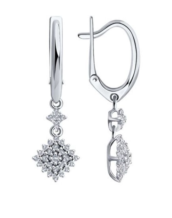 Сережки белое золото