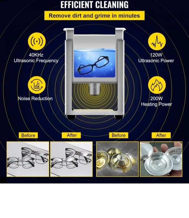 VEVOR 3L Curățător cu ultrasunete modernizat cu ultrasunete