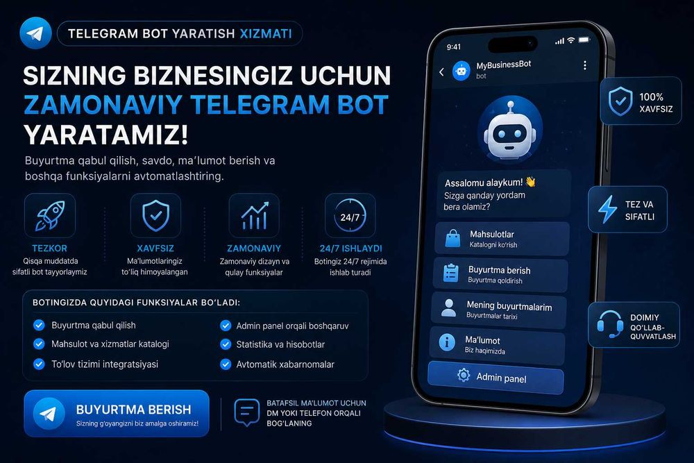 Telegram botlar yaratish xizmati
