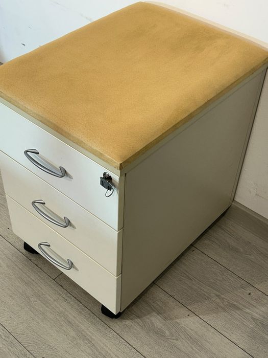 Rollbox cu 3 Sertare, Taburet; Mic Dulap Birou; Comodă; Casetieră; Noptieră