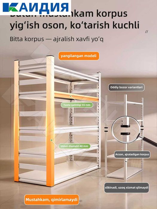 Металлические полки Стеллаж металлический|Железные полки для хранения