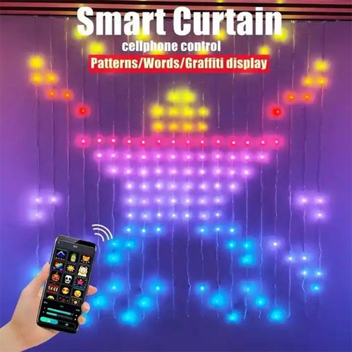 Интелигентна коледна завеса RGB, iDeal Led App, USB