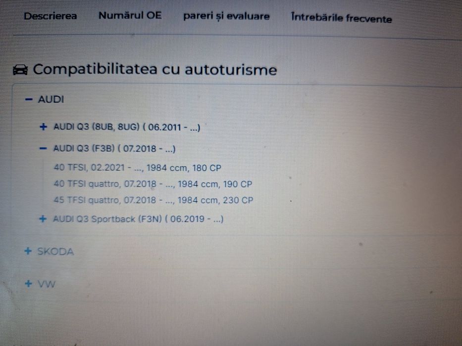 Volanta masa dubla VW Tiguan, Audi Q3 Skoda Kodiaq 2.0 tsf tfsi 4x4