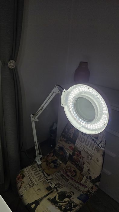 Lampa cosmetica cu neon si lupa de 5 dioptrii, Alma Net Office, Plastic, 22 w