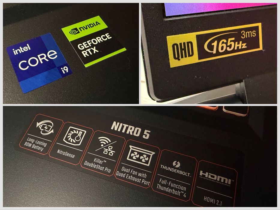 17.3 2K 165hz / i9 12900h / RTX 4060 8gb / 16GB / 512gb / Nitro / RGB