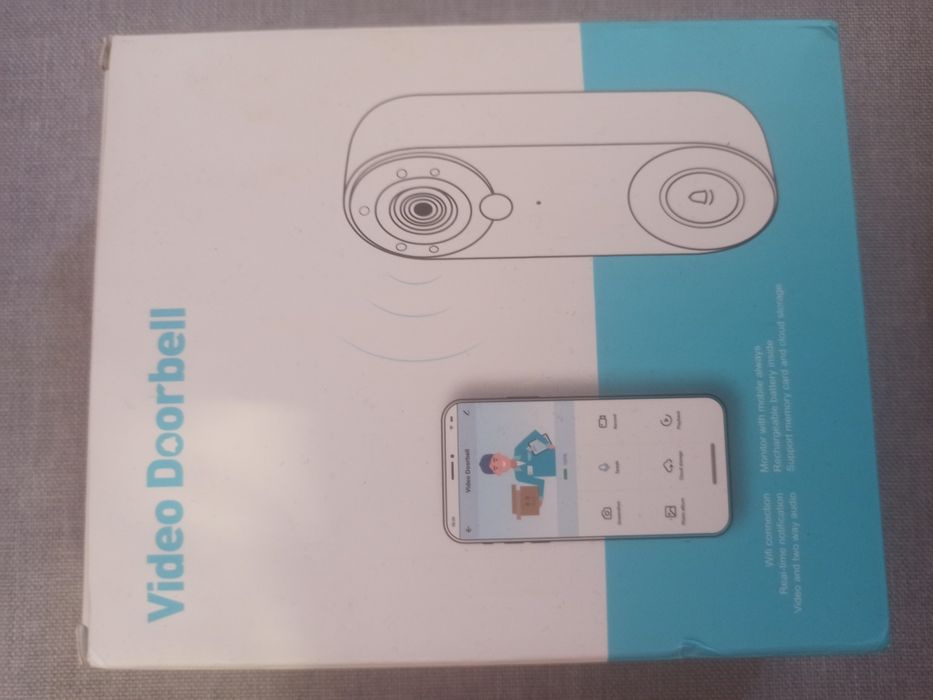 Безжичен интелигентен видео звънец,/ Video doorbell / управление чрез приложение Tuya, Full HD 1080P, черен