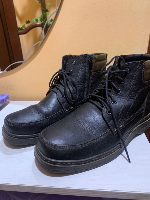 Ботинки теплые, кожа