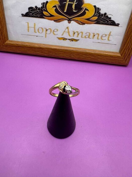HOPE AMANET P2-Inel cu pietre nepretioase din aur de 14k 16mm/2.97 gr