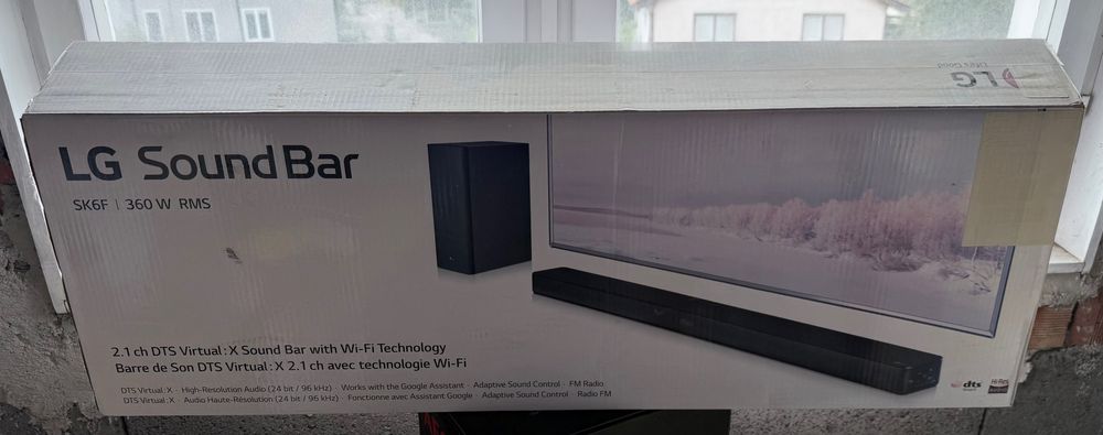 LG SK6F саундбар с безжичен събуфър - пълен комплект, за да освободите място
