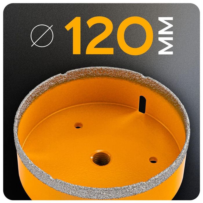 Carota diamantata diametru 120 mm, pentru gresie, granit, ceramica,