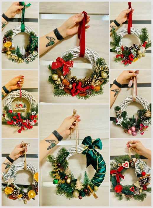 Coronițe de Crăciun premium /lucrate manual, 25 CM