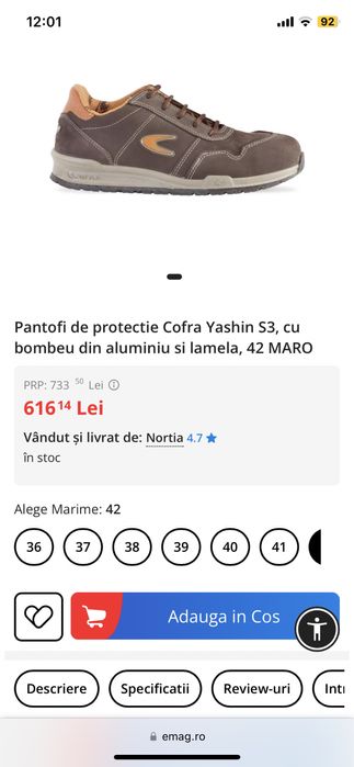 Pantofi de protectie Yashin S3