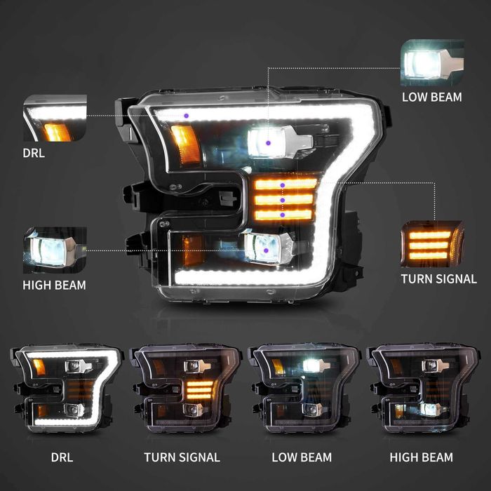 Комплект LED фарове с начална анимация за Ford F150 2015 - 2017