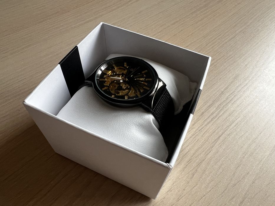 Ceas barbati cu mecanism la vedere, metalic, elegant