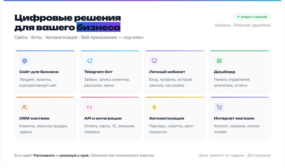 Сделаю сайт, бота или приложение под ваши задачи