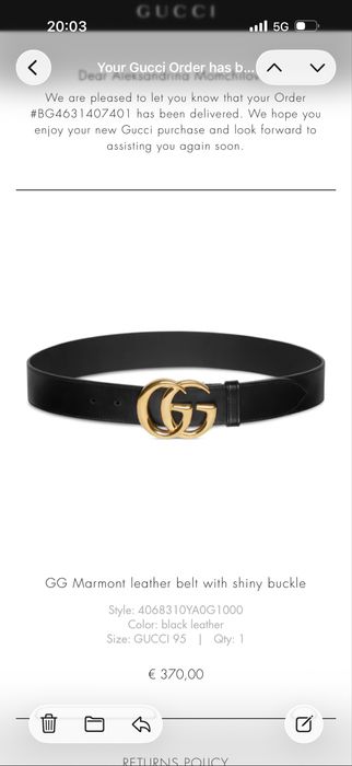 Оригинален Gucci GG Marmont кожен колан