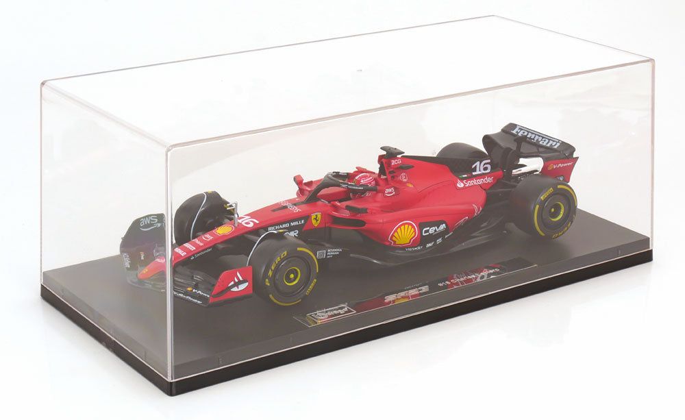 Macheta auto Ferrari SF23 #16 Formula 1 2023 Charles Leclerc cu vitrina inclusa  1:18 Bburago